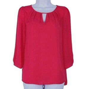 Express-Women's Fuchsia semi sheer pull over blouse XS